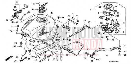 RESERVOIR A CARBURANT VFR800A8 de 2008